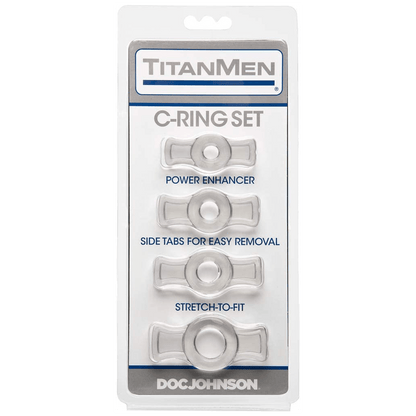 Doc Johnson TitanMen - Cock Ring Set - Clear - For Him - The Rabbit Hole Life
