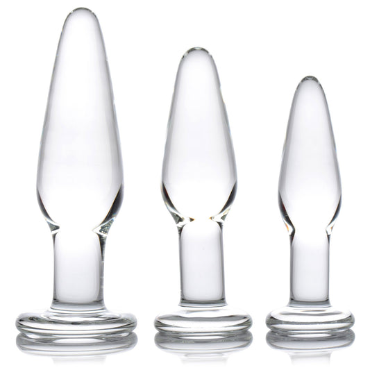 Dosha 3 Piece Glass Anal Plug Kit - Butt - The Rabbit Hole Life