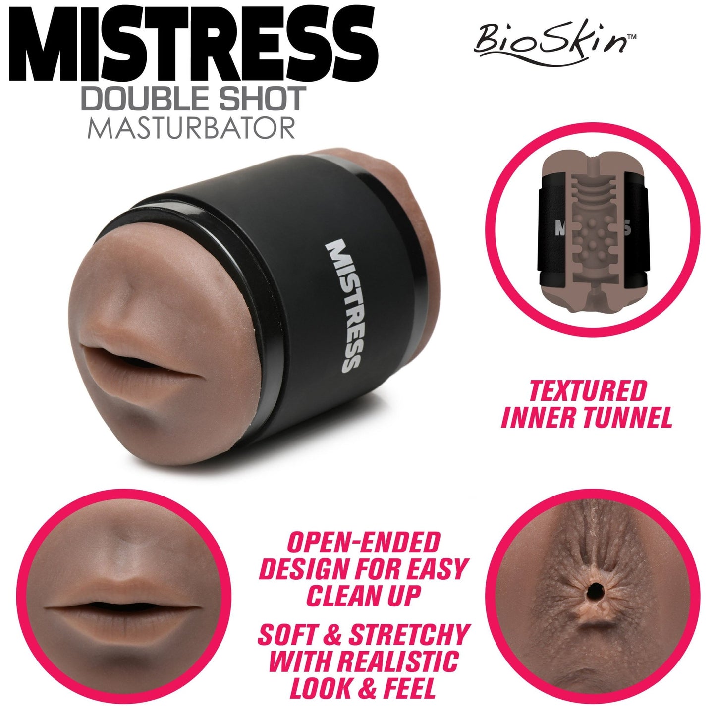 Double Shot Ass and Mouth Stroker - Dark - masturbators - The Rabbit Hole Life