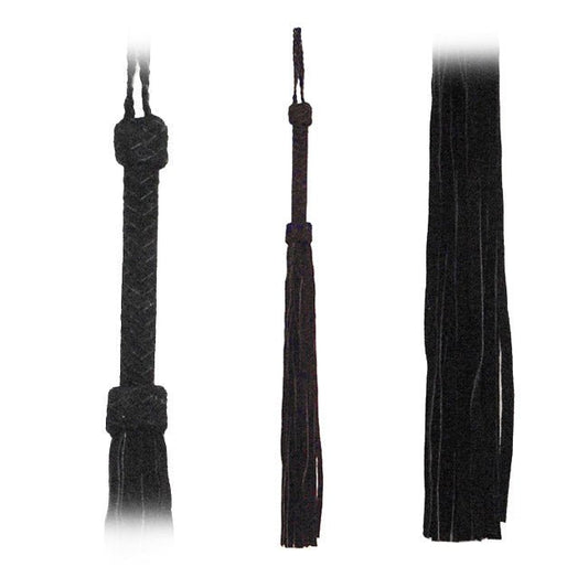 Fetissimo Flogger Black Suede Tails 30in - BDSM - The Rabbit Hole Life