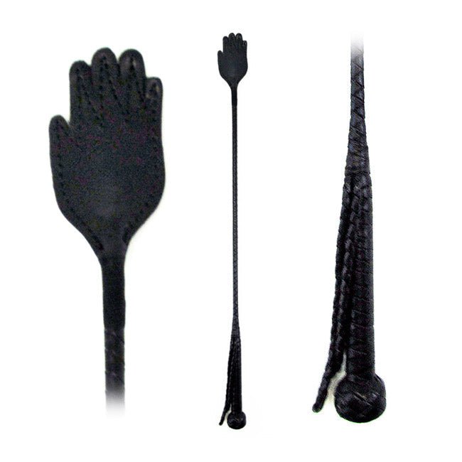 Fetissimo Riding Crop Hand Slap Leather 26in - BDSM - The Rabbit Hole Life