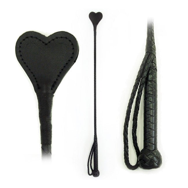 Fetissimo Riding Crop Heart Leather 26in - BDSM - The Rabbit Hole Life