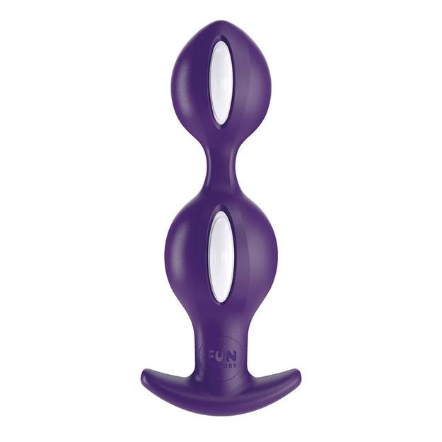 Fun Factory B Balls Duo Reactive Anal Plug White/Dark Violet - Anal Toys - The Rabbit Hole Life