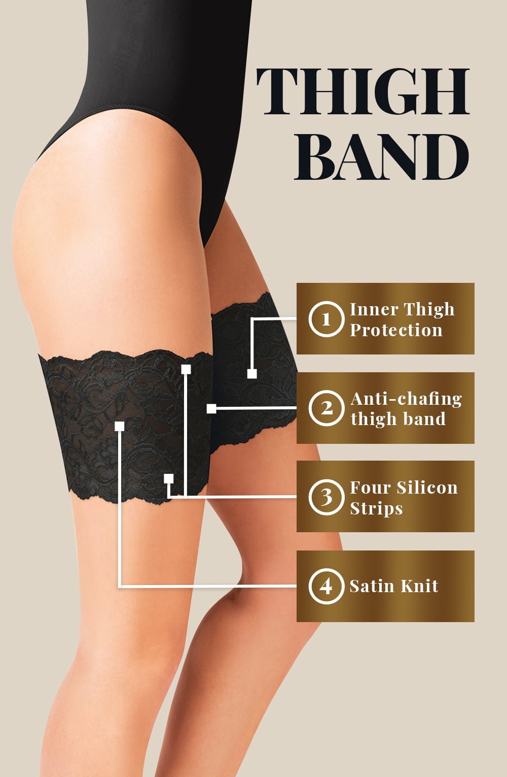 Gabriella Lace Thigh Band 509 Black - The Rabbit Hole Life