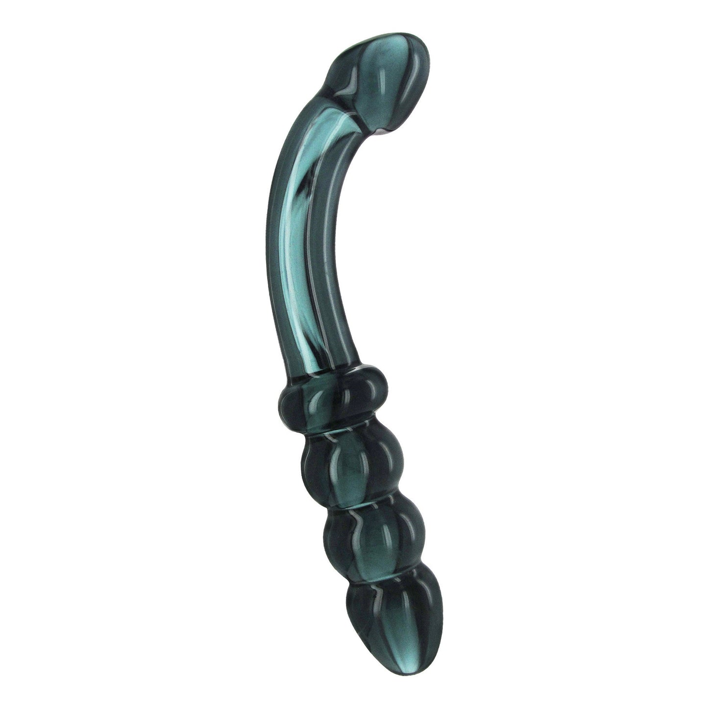 Hamsa Glass Dildo - Smoky Jade - Butt - The Rabbit Hole Life