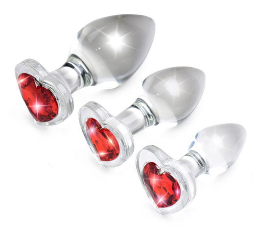 Heart Gem Glass Anal Plug Set - butt-plugs - The Rabbit Hole Life