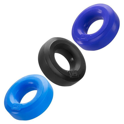 Hunkyjunk HUJ3 c-ring 3-pack, COBALT MULTI - Tar/Cobalt/Aqua - For Him - The Rabbit Hole Life