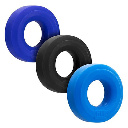 Hunkyjunk HUJ3 c-ring 3-pack, COBALT MULTI - Tar/Cobalt/Aqua - For Him - The Rabbit Hole Life