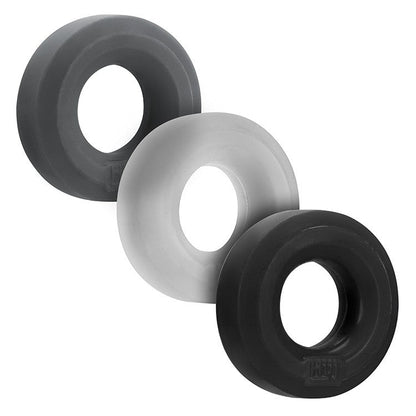 Hunkyjunk HUJ3 c-ring 3-pack, TAR MULTI - Tar/Ice/Stone - For Him - The Rabbit Hole Life