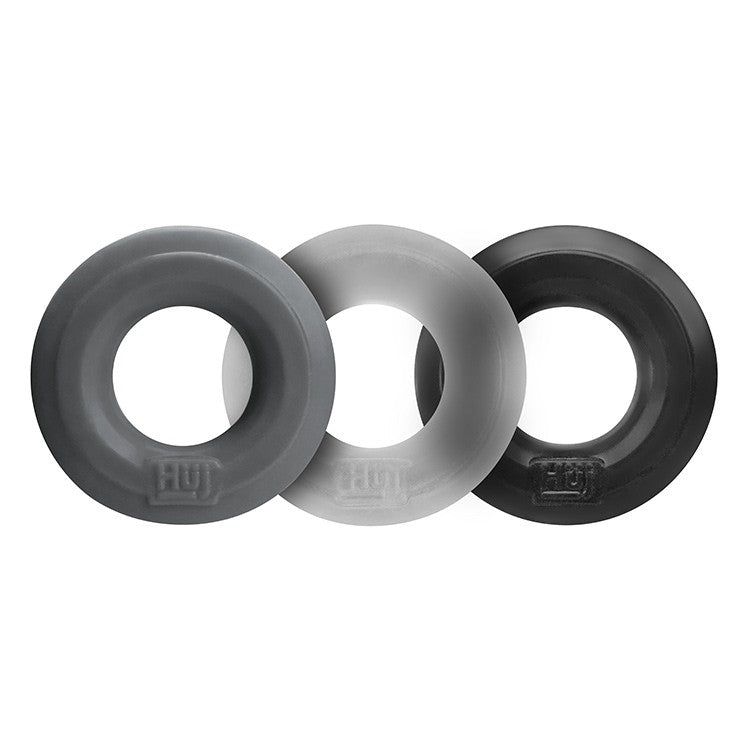 Hunkyjunk HUJ3 c-ring 3-pack, TAR MULTI - Tar/Ice/Stone - For Him - The Rabbit Hole Life