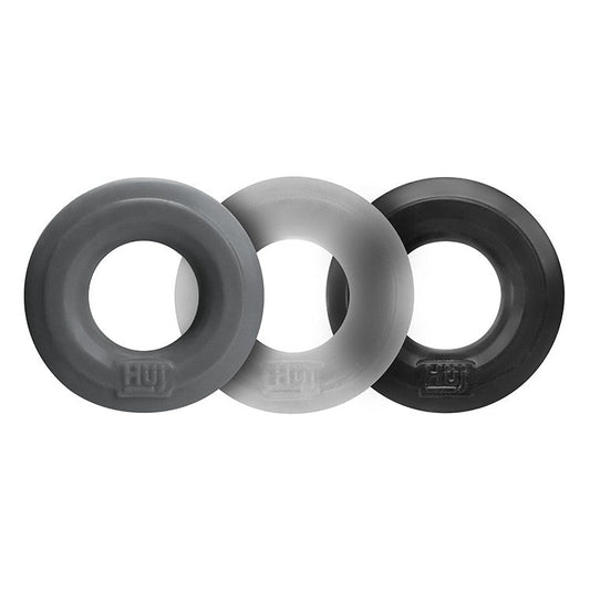 Hunkyjunk HUJ3 c-ring 3-pack, TAR MULTI - Tar/Ice/Stone - For Him - The Rabbit Hole Life