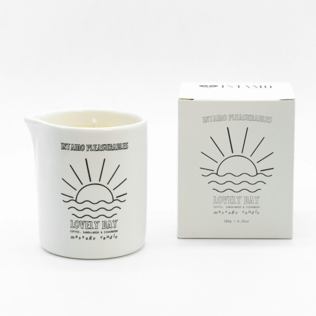 Intamo Lovely Day Massage Candle - Coffee Sandalwood Cedar - Lubes - The Rabbit Hole Life