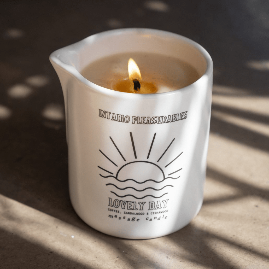 Intamo Lovely Day Massage Candle - Coffee Sandalwood Cedar - Lubes - The Rabbit Hole Life