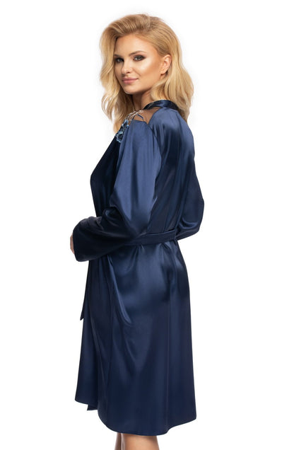 Irall Elodie Dressing Gown Navy - The Rabbit Hole Life