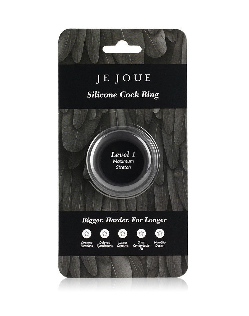 Je Joue - Black Silicone C-Ring - Maximum Stretch - For Him - The Rabbit Hole Life