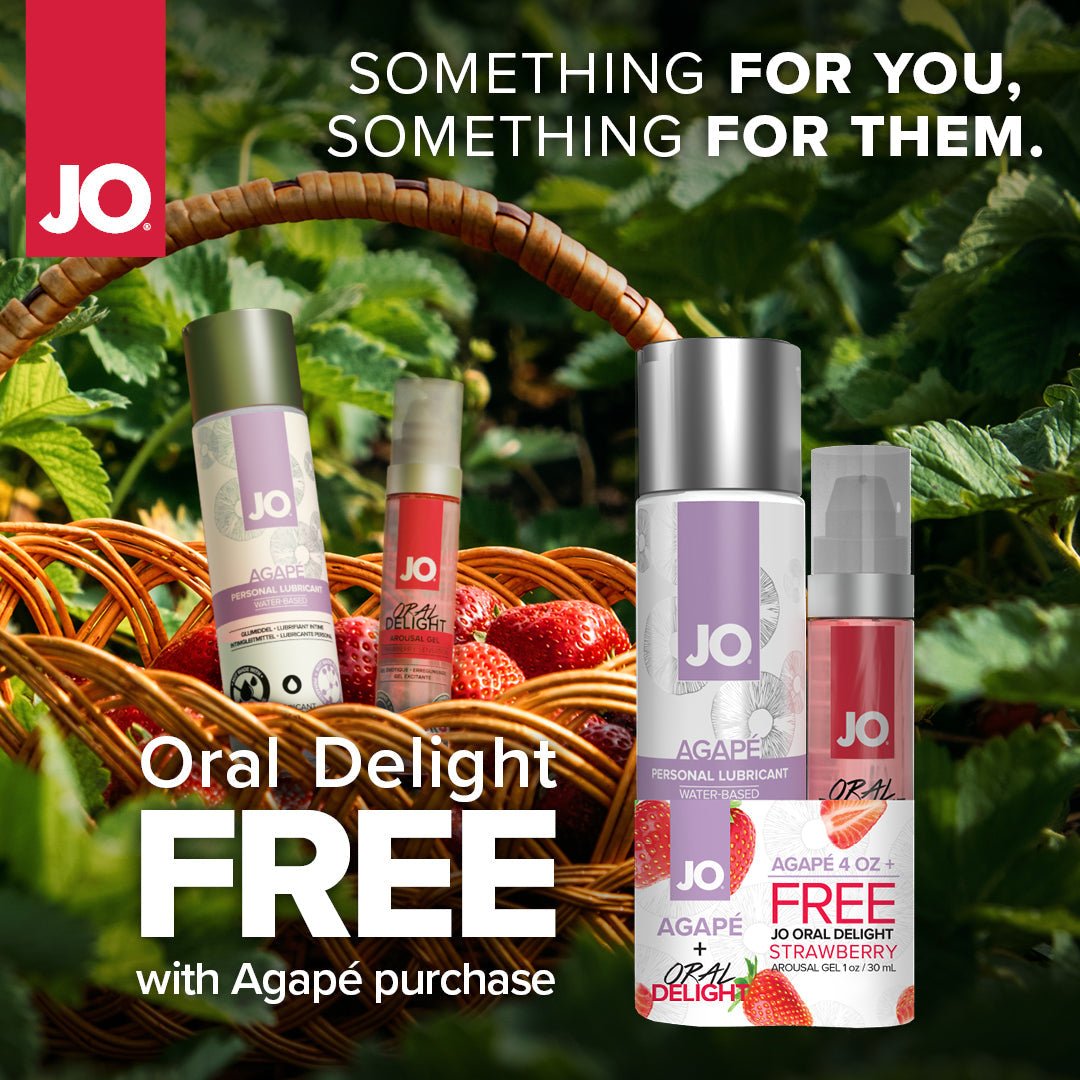 JO Agape 4oz + GWP JO Oral Delight Strawberry Arousal Gel 1oz - Lubes - The Rabbit Hole Life