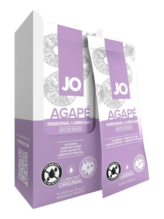 JO Agape Lubricant Foil Display Box 12 x 10mL - Lubes - The Rabbit Hole Life