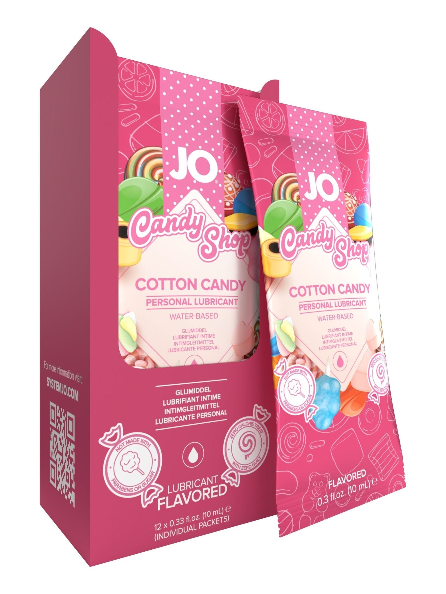 JO H2O Foil Display Box - Cotton Candy - Lubricant 0.34 floz / 10 mL - Lubes - The Rabbit Hole Life