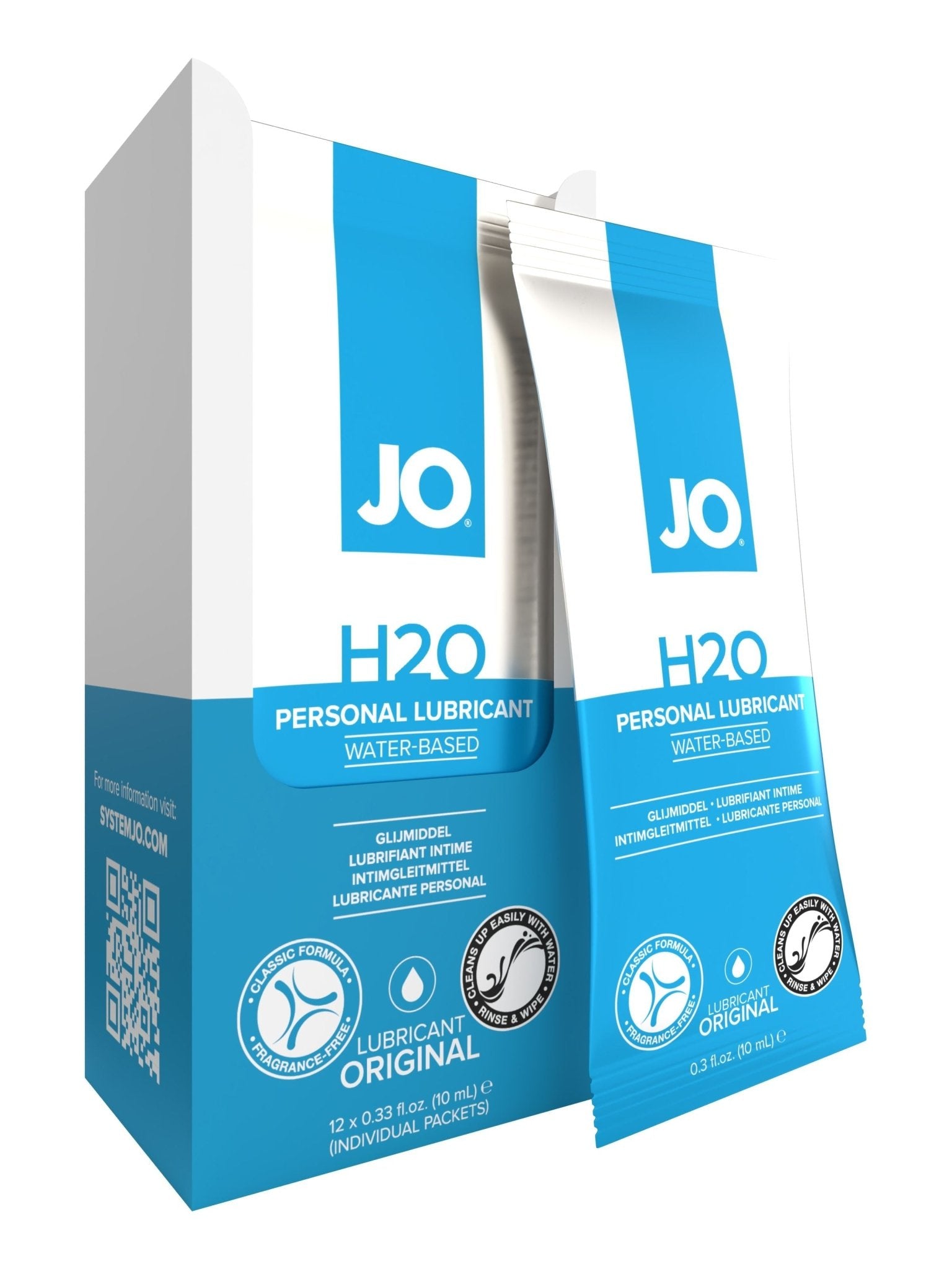 JO H2O Foil Display Box - Original - Lubricant 0.34 floz / 10 mL - Lubes - The Rabbit Hole Life