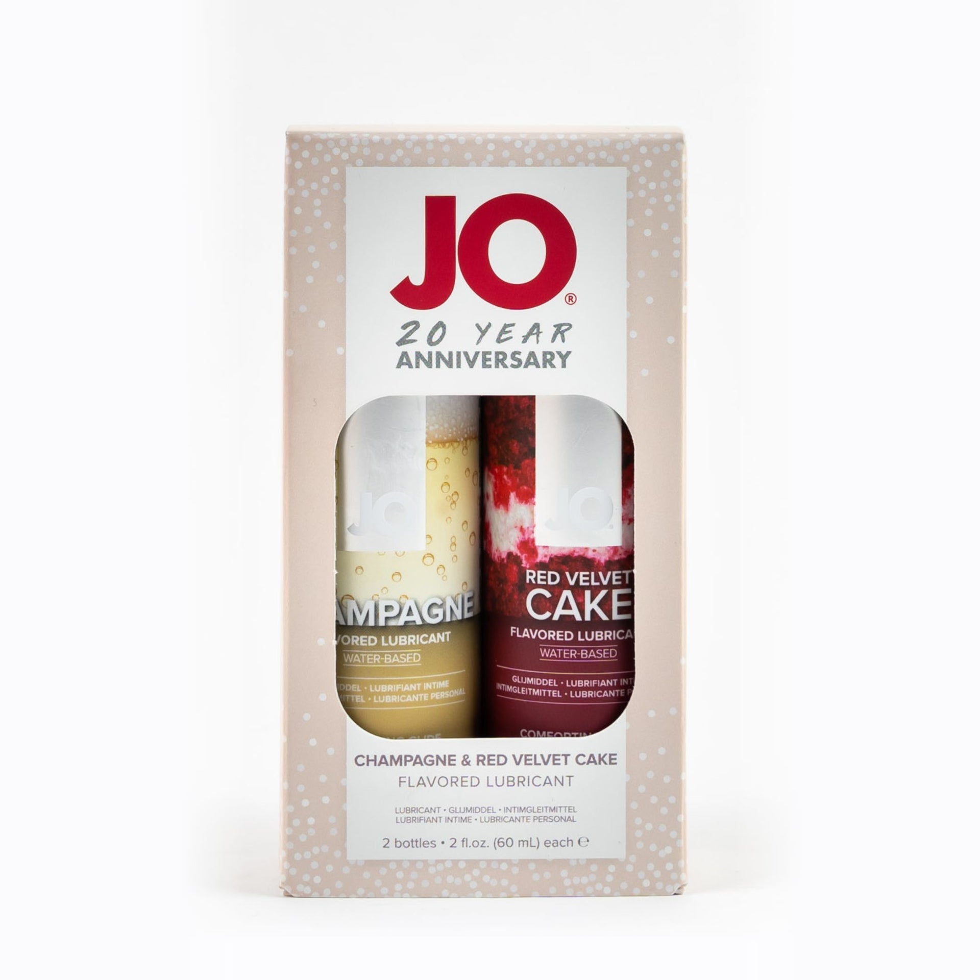 JO Limited Edition 20 Year Anniversary Set - Champagne 2 oz/60 mL + Red Velvet Cake 2 oz/60 mL - Lubes - The Rabbit Hole Life