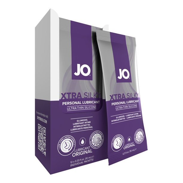 JO Xtra Silky Silicone Foil Display Box - 12 x 10mL - Lubes - The Rabbit Hole Life