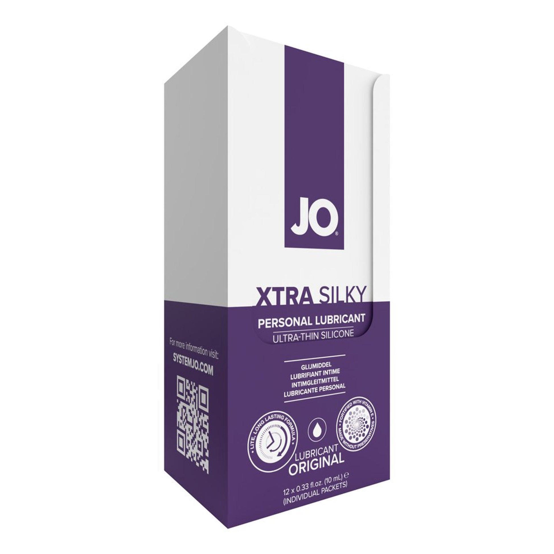 JO Xtra Silky Silicone Foil Display Box - 12 x 10mL - Lubes - The Rabbit Hole Life