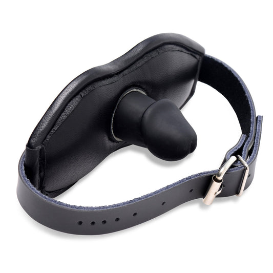 Leather Padded Silicone Penis Mouth Gag - strict - The Rabbit Hole Life