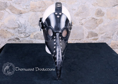 Leather Plague Doctor Mask with Elegant Stitching and Rivets - BDSM - The Rabbit Hole Life