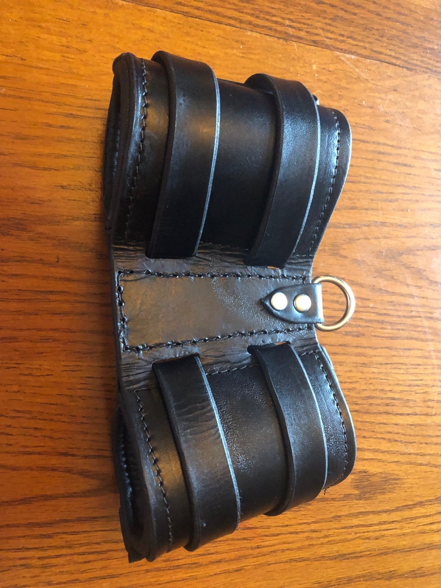 Leather Restraint Bracers with Leather and Buckle straps, D-Ring and Padding - BDSM - The Rabbit Hole Life