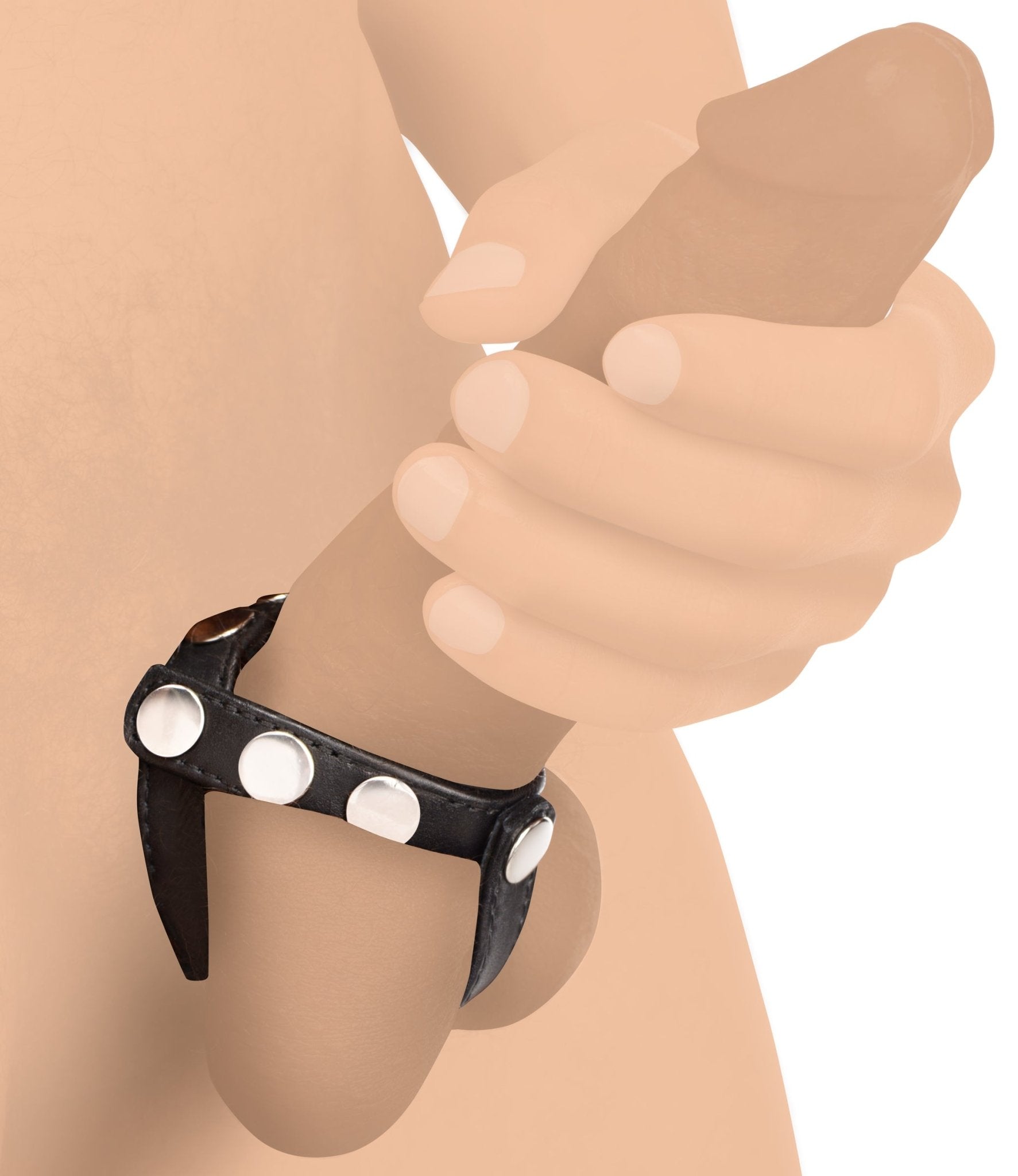 Leather Snap-on Cock Harness - cockrings - The Rabbit Hole Life