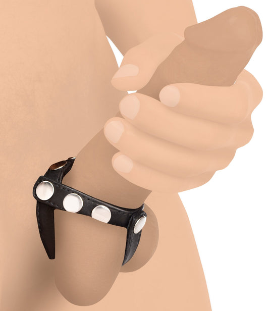 Leather Snap-on Cock Harness - cockrings - The Rabbit Hole Life