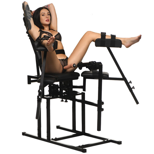 Leg Spreader Obedience Chair with Sex Machine - Dungeon - The Rabbit Hole Life