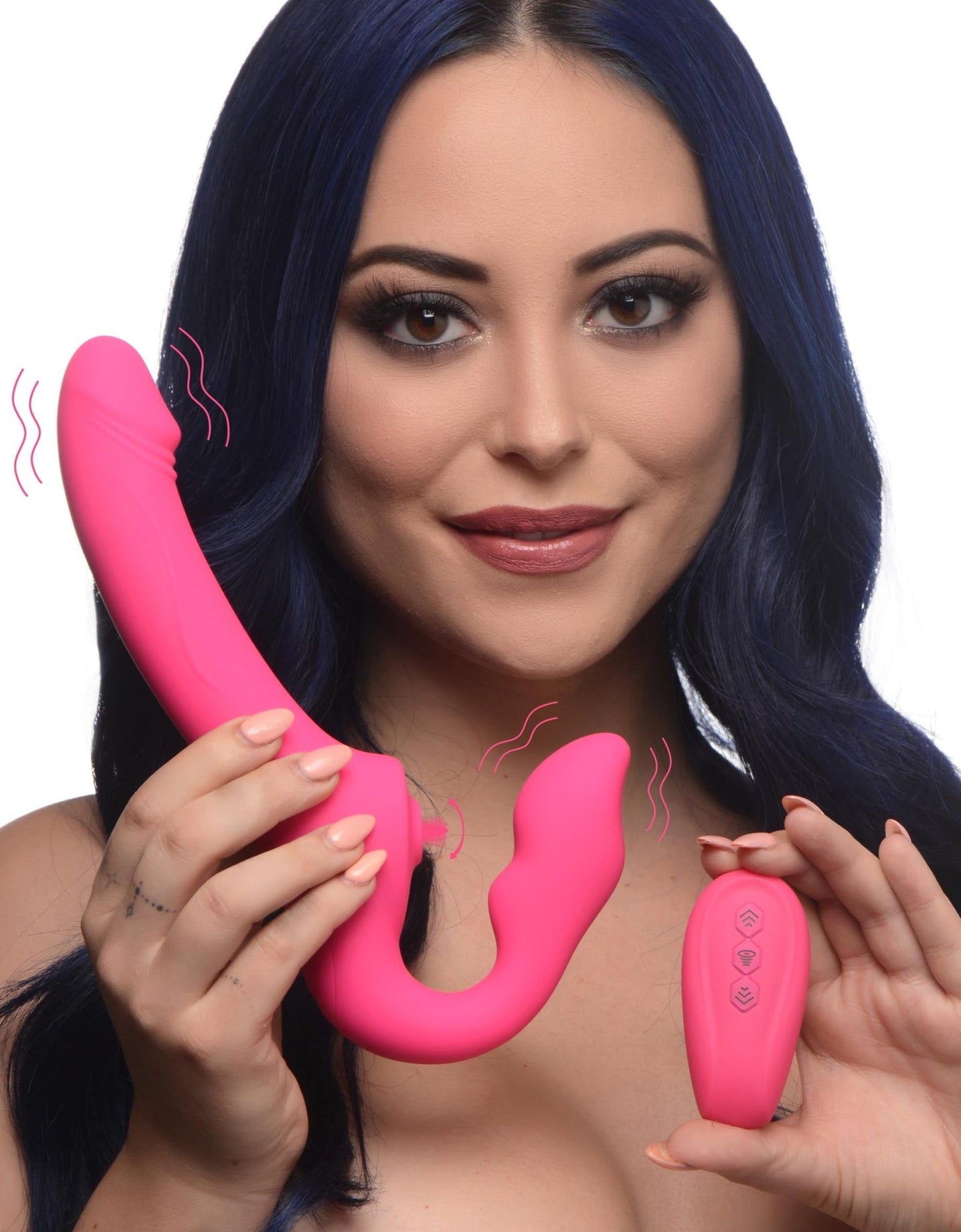 Licking and Vibrating Strapless Strap-On with Remote Control - strapless-strapon - The Rabbit Hole Life