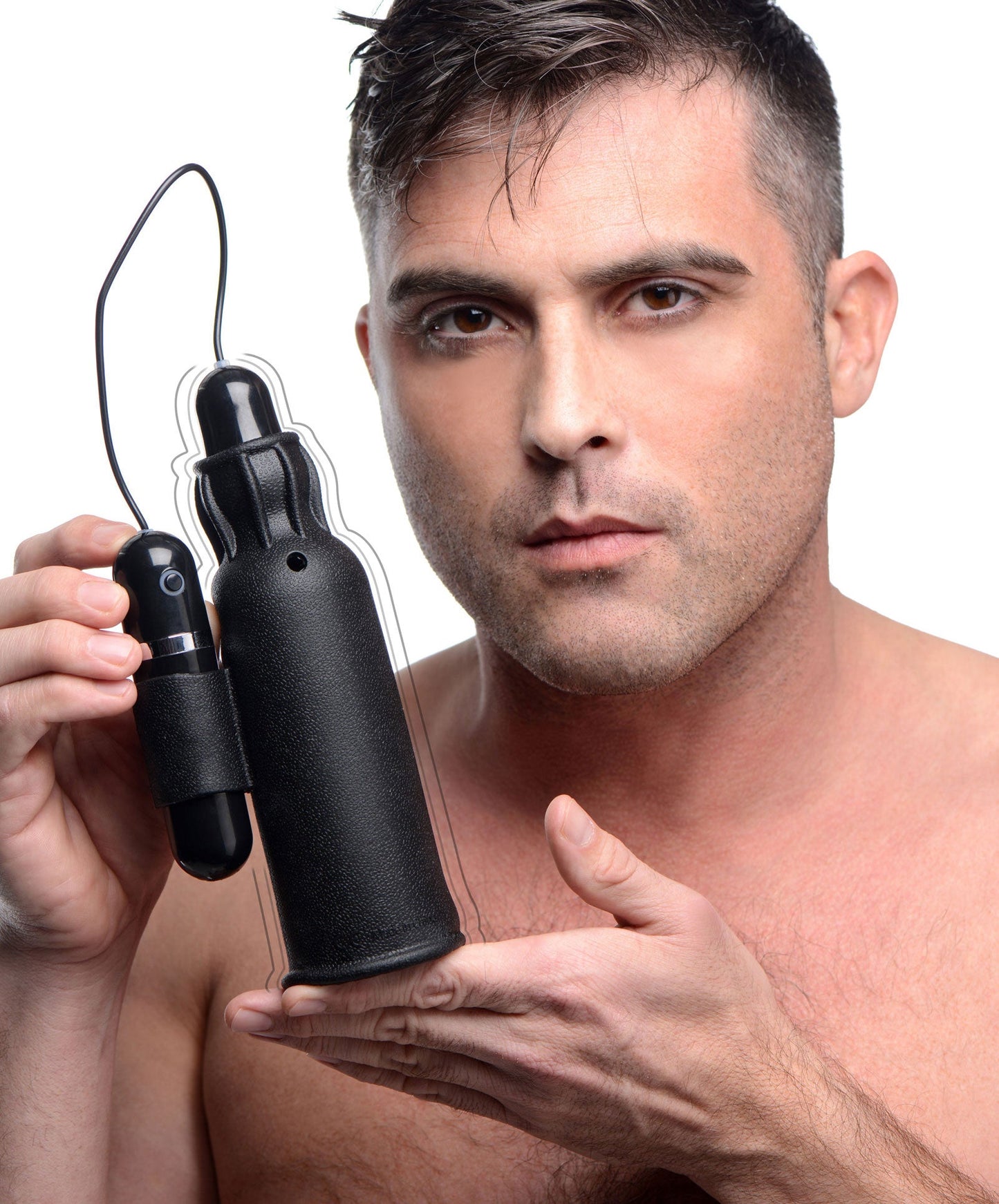 Lightning Stroke Silicone Stroker With Vibrating Bullet - vibesextoys - The Rabbit Hole Life