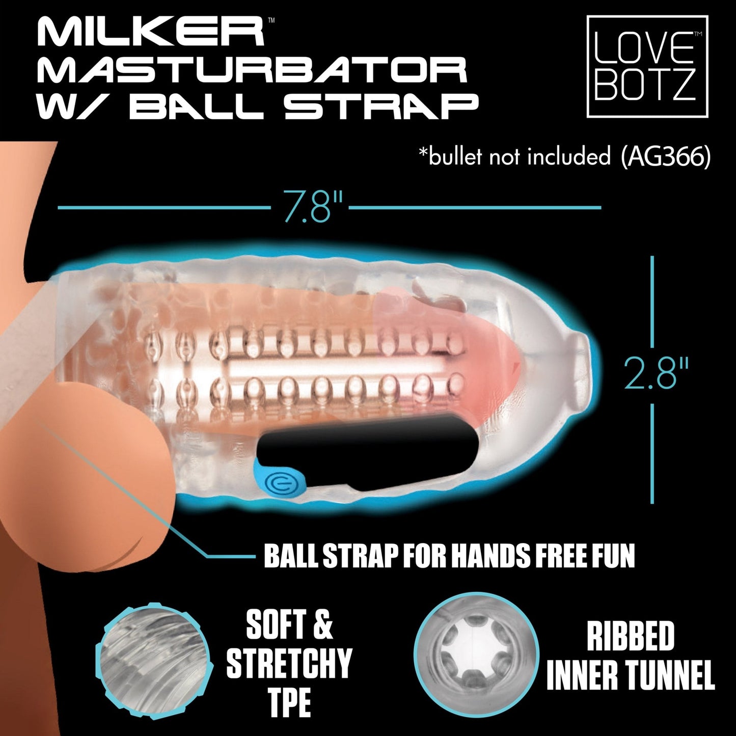 Milker Masturbator with Ball Strap - masturbators - The Rabbit Hole Life