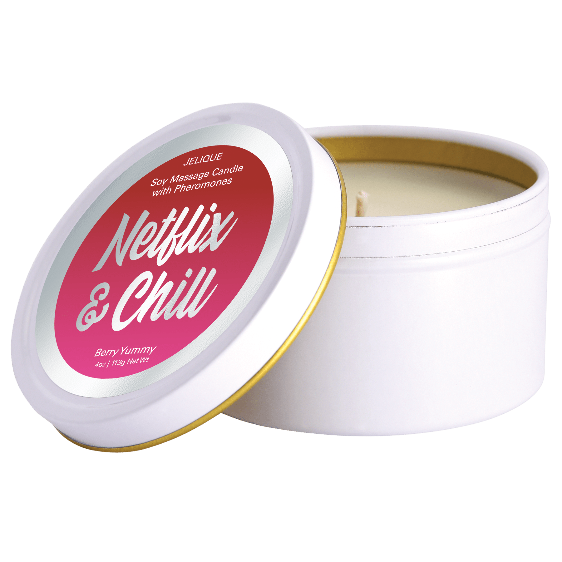 MOOD CANDLES Netflix & Chill - Pheromone Massage Candle Berry Yummy 4oz | 113g - Lubes - The Rabbit Hole Life