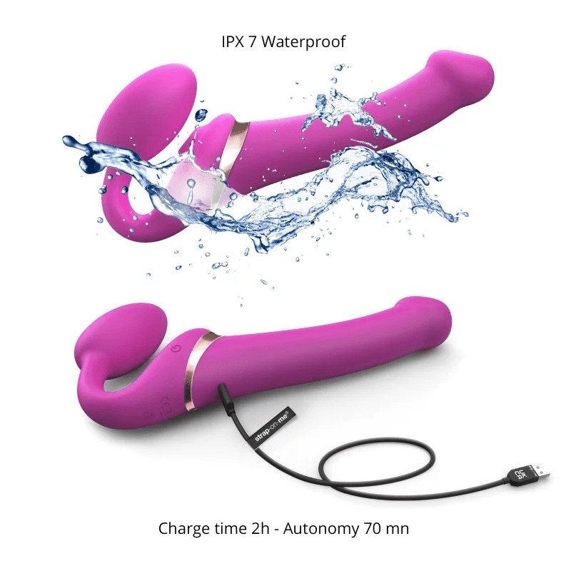 MULTI ORGASM BENDABLE STRAP-ON - S - FUCHSIA - Strap-Ons & Harnesses - The Rabbit Hole Life