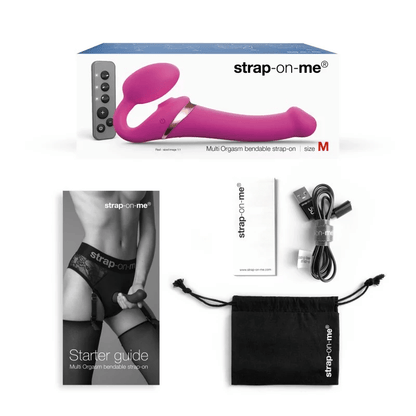 MULTI ORGASM BENDABLE STRAP-ON - S - FUCHSIA - Strap-Ons & Harnesses - The Rabbit Hole Life