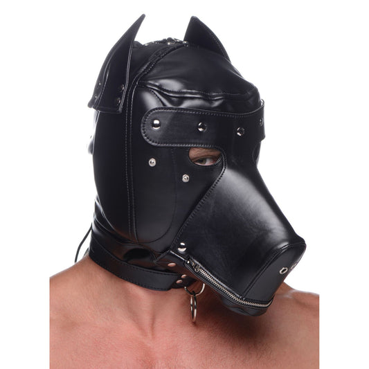 Muzzled Universal BDSM Hood with Removable Muzzle - hoods-muzzles - The Rabbit Hole Life