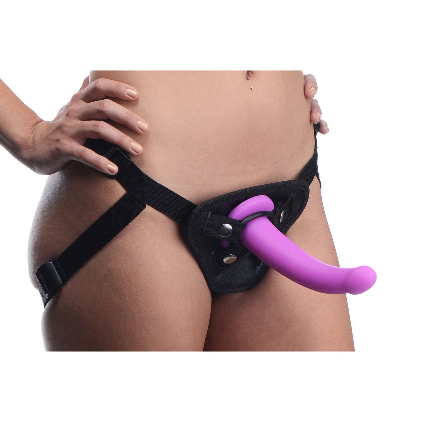 Navigator Silicone G-Spot Dildo with Harness - strapu - The Rabbit Hole Life