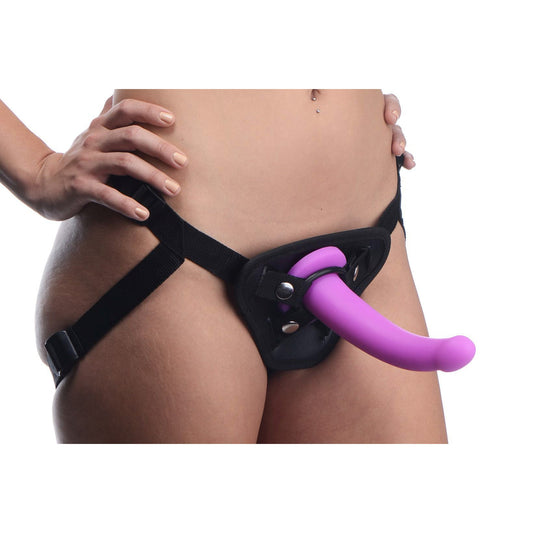 Navigator Silicone G-Spot Dildo with Harness - strapu - The Rabbit Hole Life