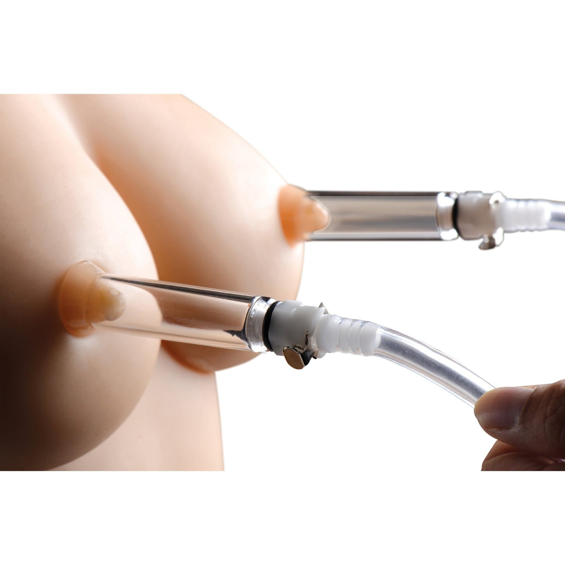 Nipple Pumping System with Dual Detachable Acrylic Cylinders - size-matters-enlargers - The Rabbit Hole Life