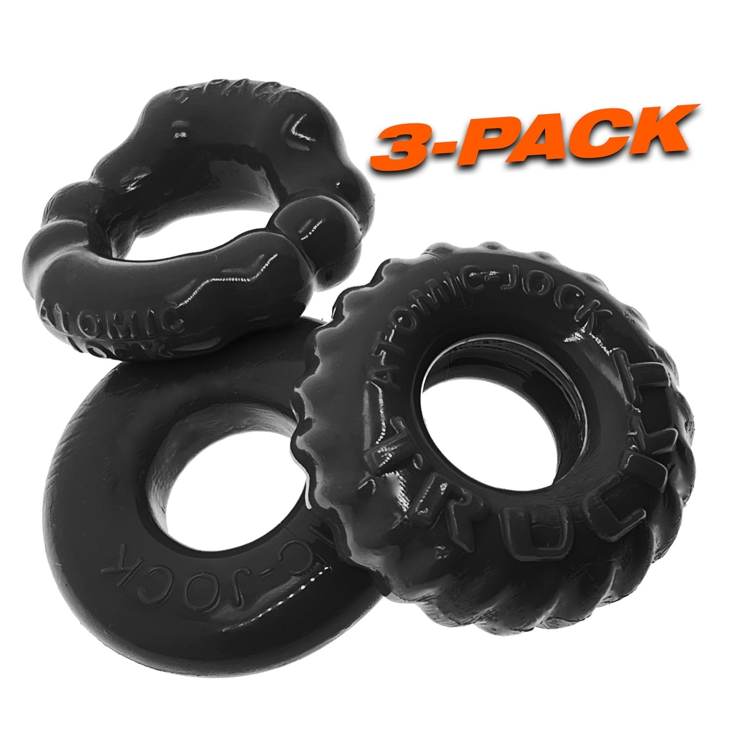 Oxballs BONEMAKER 3-pack boner cockring kit - BLACK - For Him - The Rabbit Hole Life