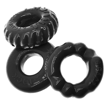 Oxballs BONEMAKER 3-pack boner cockring kit - BLACK - For Him - The Rabbit Hole Life