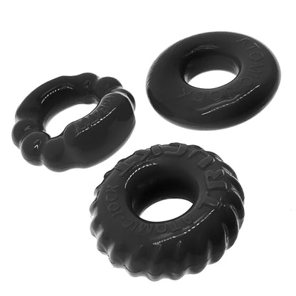 Oxballs BONEMAKER 3-pack boner cockring kit - BLACK - For Him - The Rabbit Hole Life