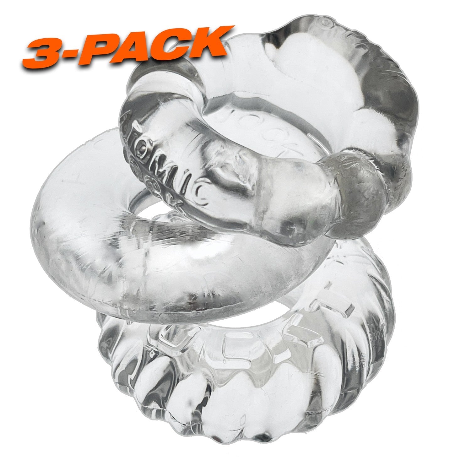 Oxballs BONEMAKER 3-pack boner cockring kit - CLEAR - For Him - The Rabbit Hole Life