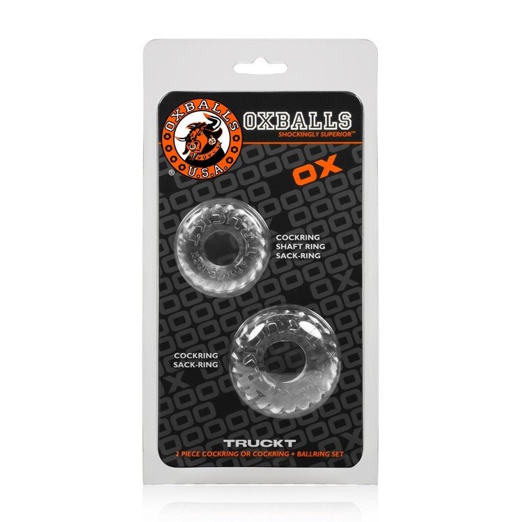 Oxballs TRUCKT, 2-pack cockring - CLEAR - For Him - The Rabbit Hole Life