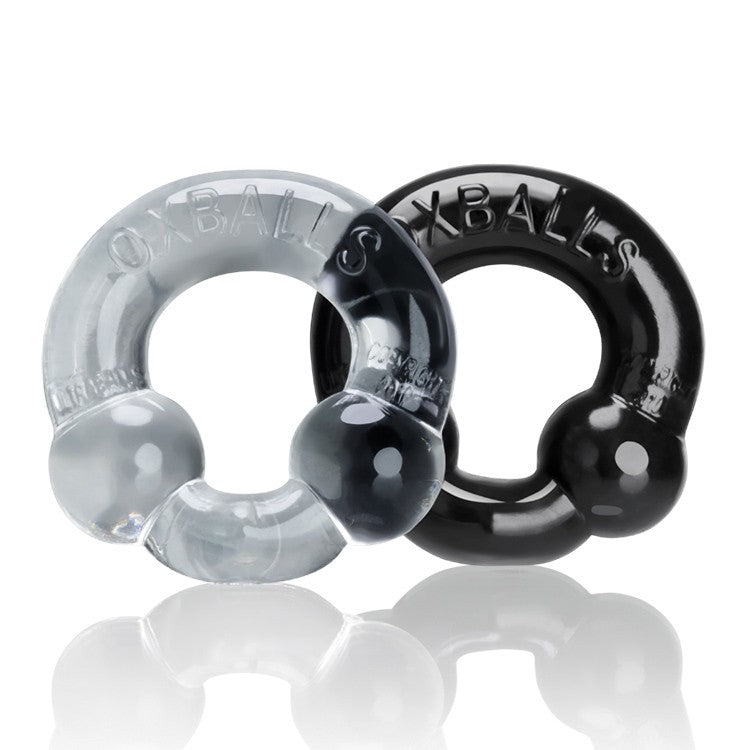 Oxballs ULTRABALLS, 2-pack cockring - BLACK & CLEAR - For Him - The Rabbit Hole Life