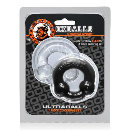 Oxballs ULTRABALLS, 2-pack cockring - BLACK & CLEAR - For Him - The Rabbit Hole Life