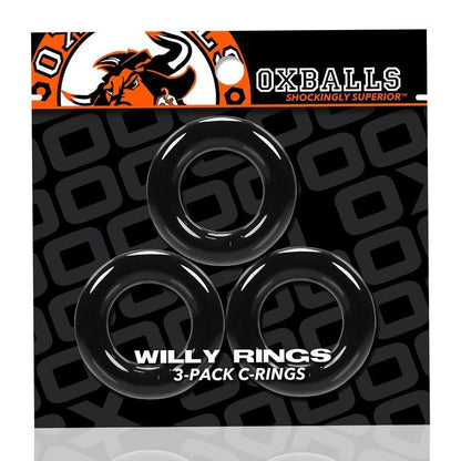 Oxballs WILLY RINGS, 3-pack cockrings - BLACK - For Him - The Rabbit Hole Life